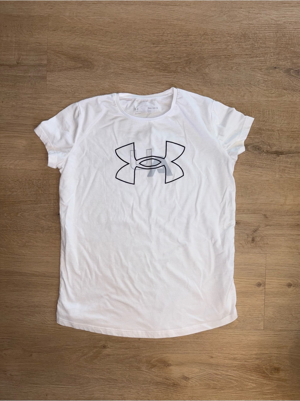 Under Armour White Kids' Short Sleeve Tee with Black Logo